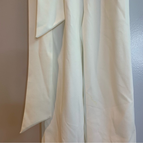 NWT Missguided White Plunge Neck Belted Midi Size 2 - Picture 10 of 13